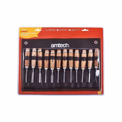12 PIECE WOOD CARVING CHISEL SET AMTECH WOODWORKING TOOLS CHISELS CRAFT E0900
