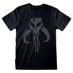Star Wars - The Mandalorian 'Distressed Crest' (Black) T-Shirt - Small