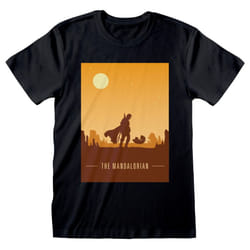 Star Wars - The Mandalorian 'Retro Poster' (Black) T-Shirt - Small
