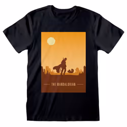 Star Wars - The Mandalorian 'Retro Poster' (Black) T-Shirt - X-Large