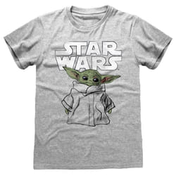 Star Wars - The Mandalorian 'Child Sketch' (Grey) T-Shirt - Large