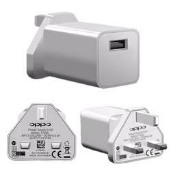 Official OPPO VOOC 20W Fast Rapid 3 Pin UK Charger Plug USB-C Cable - Charger & Cable