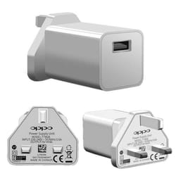 Official OPPO VOOC 20W Fast Rapid 3 Pin UK Charger Plug USB-C Cable - Charger