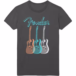 Fender 'Triple Guitar' (Charcoal) T-Shirt - X-Large
