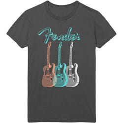 Fender 'Triple Guitar' (Charcoal) T-Shirt - X-Large