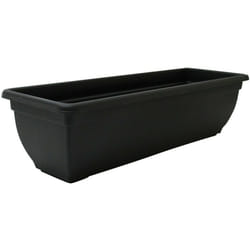 4-Pack 60cm Long Rectangular Black Plastic Trough Planters 18L