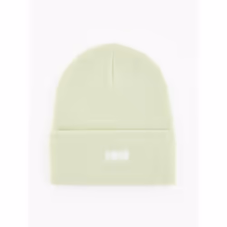 Levis Knitted Cuff Beanie ~ Slouchy Red Tab pale green