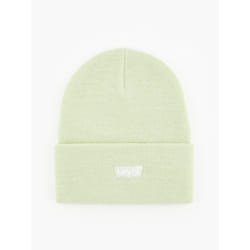 Levis Knitted Cuff Beanie ~ Slouchy Red Tab pale green