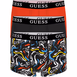 Guess 3 Pack Joe Boxer Trunks - Black Pop Art