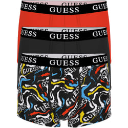 Guess 3 Pack Joe Boxer Trunks - Black Pop Art