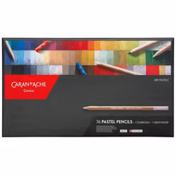 Caran d'Ache - 76 pastel pencils + charcoal + grafwood pencil - coloured pencils 788.376