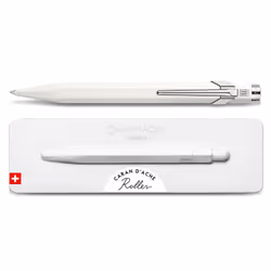 Caran d-Ache 846.502, Clip-on retractable pen, White, Black, Aluminium, Aluminium, Ambidextrous