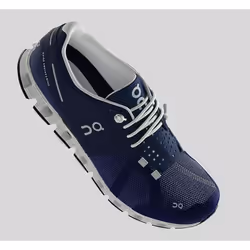 On Cloud, Running, Male, Adult, Navy, White, Monochromatic, Lace-up closure