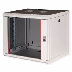 ROLINE 19-inch wall housing Pro 9 U, 450x600 WxD grey, Wall mounted rack, 9U, Key lock, Rack rails, 17.6 kg, Grey