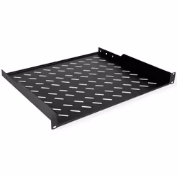 ROLINE 19-inch shelf 1 U 400 T, 15kg load capacity black, Rack shelf, Black, Steel, 15 kg, 1U, 48.3 cm (19")