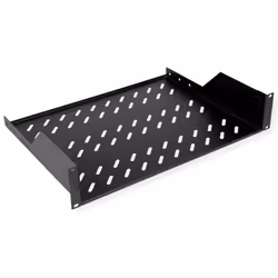 ROLINE 19-inch shelf 2 U 350 T, 25kg load capacity black, Rack shelf, Black, Steel, 25 kg, 2U, 48.3 cm (19")