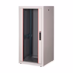 ROLINE 19-inch network cabinet Basic 26 U, 600x600 WxD glass door grey, Freestanding rack, 26U, 600 kg, Rack rails, Adjustabl ...