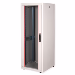 ROLINE 19-inch network cabinet Basic 32 U, 600x600 WxD glass door grey, Freestanding rack, 32U, 600 kg, Rack rails, Adjustabl ...