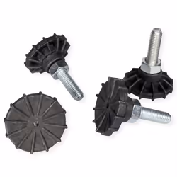 ROLINE 19-inch levelling feet, 4 pieces, Rack feet, Black, Steel, 40 mm, 40 mm, 60 mm