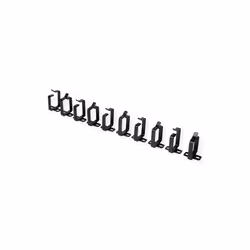 ROLINE Cable management bracket, 44x60mm black 10 pieces, Cable duct, Black, Steel, 60 mm, 44 mm, 45 mm