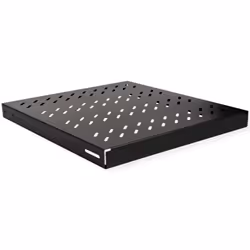 ROLINE 19-inch shelf 1 U, 500 T 50 kg black, Rack shelf, Black, Steel, 50 kg, 1U, 485 mm