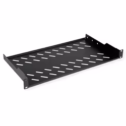 ROLINE 19-inch shelf 1 U, 250 T 15 kg black, Rack shelf, Black, Steel, 15 kg, 1U, 485 mm