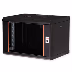 ROLINE 19-inch wall-mounted housing Pro 7 U, 600x450 WxD black, Wall mounted rack, 7U, Key lock, Rack rails, 14.5 kg, Black