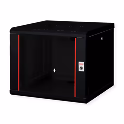 ROLINE 19-inch wall-mounted housing Pro 9 U, 600x600 WxD black, Wall mounted rack, 9U, Key lock, Rack rails, 12.2 kg, Black