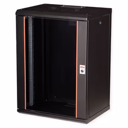 ROLINE 19-inch wall-mounted housing Pro 16 U, 600x450 WxD black, Wall mounted rack, 16U, Key lock, Rack rails, 29 kg, Black
