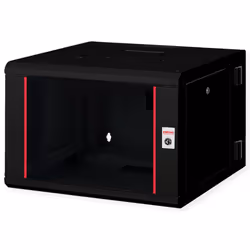 ROLINE 19 inch wall-mounted housing Pro 7 U 600x600 WxD two-part swivelling black, Wall mounted rack, 7U, 50 kg, Key lock, Ra ...