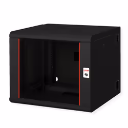 ROLINE 19-inch wall-mounted housing Pro 9 U, 600x600 WxD two-part swivelling black, Wall mounted rack, 9U, 50 kg, Key lock, R ...