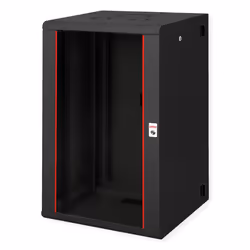 ROLINE 19-inch wall-mounted housing Pro 20 U, 600x600 WxD two-piece swivelling black, Wall mounted rack, 20U, 50 kg, Key lock ...