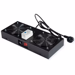 ROLINE Fan unit 2 fans, for 19-inch wall housing black, Cooling fan, Black, Steel, 2 fan(s), Type F, 355 mm
