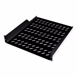 ROLINE 19-inch shelf 2 U 550 T, 25kg load capacity black, Rack shelf, Black, Steel, 25 kg, 2U, 482 mm