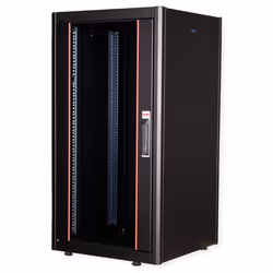 ROLINE 19-inch network cabinet Basic 22 U, 600x600 WxD Glass door black, Freestanding rack, 22U, 600 kg, Rack rails, Adjustab ...