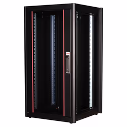 ROLINE 19-inch network cabinet Basic 22 U, 600x600 WxD Glass door black