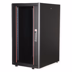 ROLINE 19-inch network cabinet Basic 22 U, 600x800 WxD Glass door black, Freestanding rack, 22U, 600 kg, Rack rails, Adjustab ...
