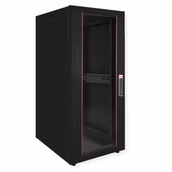 ROLINE 19-inch network cabinet Basic 26 U, 600x800 WxD glass door black, Freestanding rack, 26U, 600 kg, Rack rails, Adjustab ...