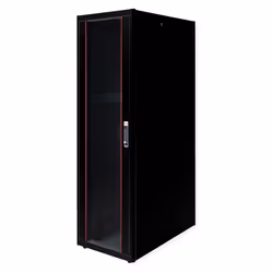 ROLINE 19-inch network cabinet Basic 42 U, 600x1000 WxD glass door black, Freestanding rack, 42U, 600 kg, Rack rails, Adjusta ...