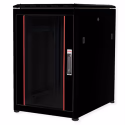 ROLINE 19-inch Network Cabinet Pro 16U, 600x800 WxD glass door black, Freestanding rack, 16U, 600 kg, Rack rails, Adjustable  ...
