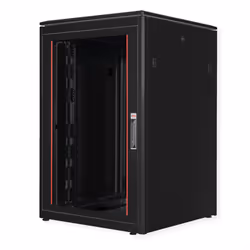 ROLINE 19-inch Network Cabinet Pro 22 U, 800x800 WxD glass door black, Freestanding rack, 22U, 600 kg, Rack rails, Adjustable ...