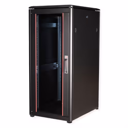 ROLINE 19-inch Network Cabinet Pro 26 U, 600x800 WxD Glass door black, Freestanding rack, 26U, 600 kg, Rack rails, Adjustable ...