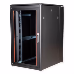 ROLINE 19-inch network cabinet Pro 26 U, 800x1000 WxD Glass door black, Freestanding rack, 26U, 600 kg, Rack rails, Adjustabl ...