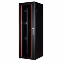 ROLINE 19-inch Network Cabinet Pro 36 U, 600x600 WxD Glass door black, Freestanding rack, 36U, 600 kg, Rack rails, Adjustable ...