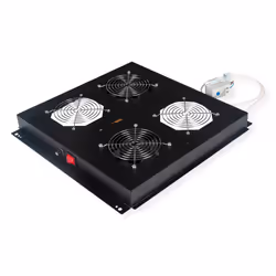 ROLINE 19-inch roof fan unit 2 fans, black, black, Cooling fan, Black, Steel, 2 fan(s), AC, Type F