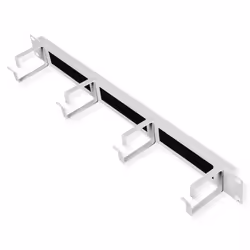 ROLINE 19-inch patch panel 1U grey, with brush strip 44x60mm grey, Cable duct, Grey, Steel, 1U, 485 mm, 80 mm