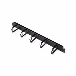 ROLINE 19-inch patch panel 1U grey, 40x60mm black, Cable duct, Black, Steel, 1U, 480 mm, 44 mm