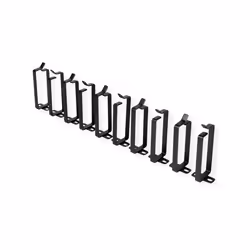 ROLINE Cable management bracket, 44x100mm black 10 pieces, Cable bracket, Black, Steel, 110 mm, 44 mm, 45 mm