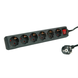 ROLINE 19.07.1076 power extension 6 m 6 AC outlet(s) Indoor Black