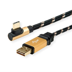 ROLINE 11.02.9060 USB cable USB 2.0 0.8 m USB A USB C Black, Gold
